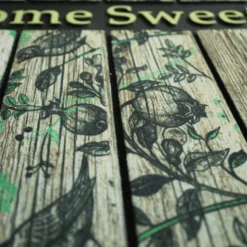 DÉCOWEB - Paillasson caoutchouc recyclé 45 x 75 cm - sweet home - oiseaux