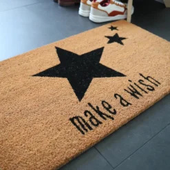 DÉCOWEB - Paillasson coco 45 x 75 cm - étoiles