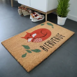 DÉCOWEB - Paillasson coco 45 x 75 cm - renard