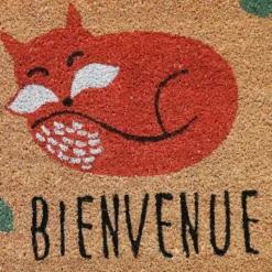 DÉCOWEB - Paillasson coco 45 x 75 cm - renard