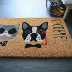 DÉCOWEB - Paillasson coco 45 x 75 cm - chat et chien