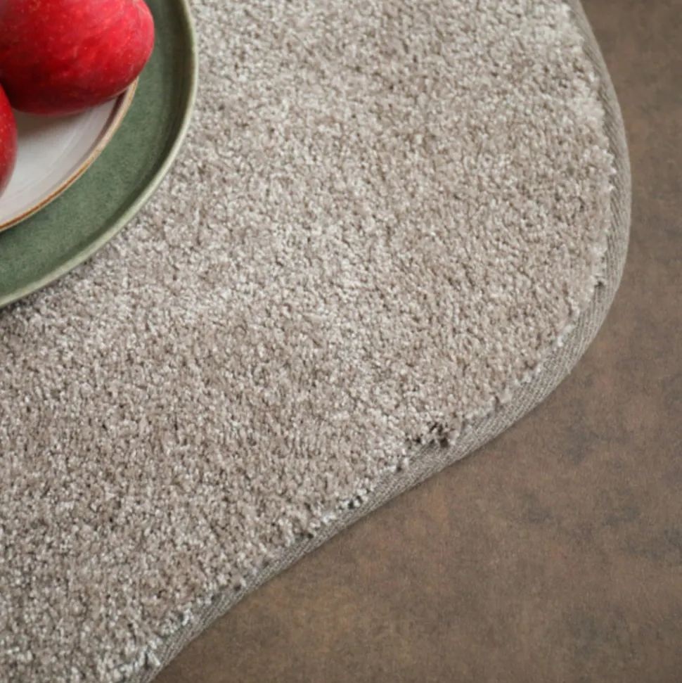 DÉCOWEB - Tapis contemporain de forme organique - influence - grège clair - 160 x 240 cm