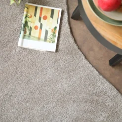 DÉCOWEB - Tapis contemporain de forme organique - influence - grège clair - 200 x 300 cm