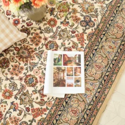 DÉCOWEB - Tapis traditionnel floral - mamie in love - corail doux - 240 x 340 cm