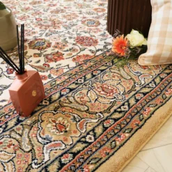 DÉCOWEB - Tapis traditionnel floral - mamie in love - corail doux - 200 x 290 cm