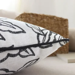 DECOSTARS - Decostars - coussin déhoussable en coton recyclé chambray