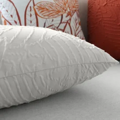 DECOSTARS - Decostars - coussin carré feuillage aspect gaufré