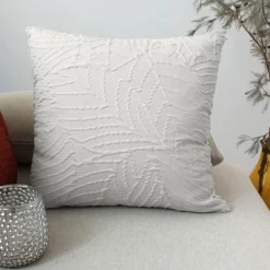 DECOSTARS - Decostars - coussin carré feuillage aspect gaufré