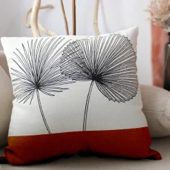 DECOSTARS - Decostars - coussin carré feuilles de palmier