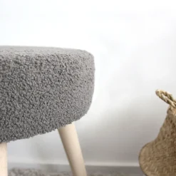 DECOSTARS - Decostars - tabouret rond en bouclettes