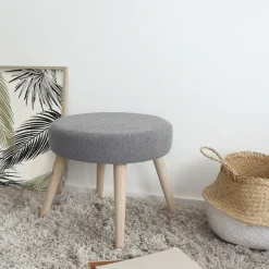 DECOSTARS - Decostars - tabouret rond en bouclettes