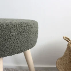 DECOSTARS - Decostars - tabouret rond en bouclettes