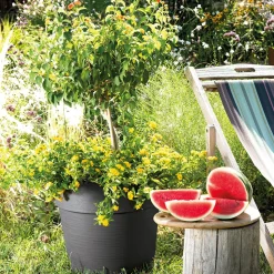 DEROMA - Pot Vaso Save R à réserve d'eau en plastique Anthracite Ø29cm