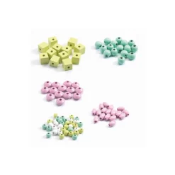 DJECO - Perles en bois foison de perles feuilles et fleurs