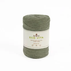 DMC - Fil Eco Vita Tape 250gr pour crochet et tricot, coloris 128 vert -120m