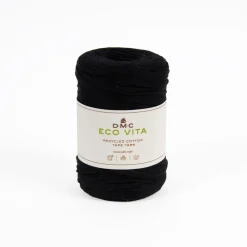 DMC - Fil Eco Vita Tape 250gr pour crochet et tricot, coloris 2 noir -120m
