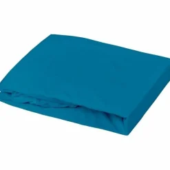 DOMIVA - Drap housse + alese uni -oeko-tex - blanc/canard - 60 x 120 cm