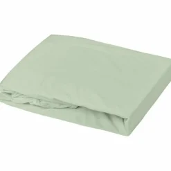 DOMIVA - Drap housse + alese uni -oeko-tex - blanc/vert de gris - 60 x 120 cm