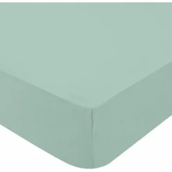 DOMIVA - Drap housse + alese uni -oeko-tex - blanc/vert de gris - 60 x 120 cm