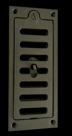 DOMMARTIN - Grille d'arrivée d'air coulissante en fonte 18 cm X 7.5 cm