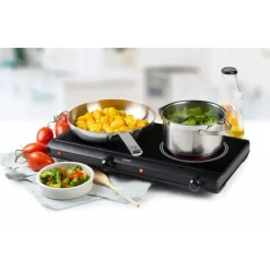 Domo réchaud vitroceramique 2 feux 2500w - do339kp