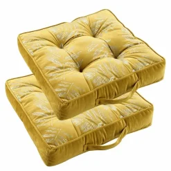 DOUCEUR D'INTÉRIEUR - Douceur d'intérieur - lot de 2 coussins de sol adelor jaune