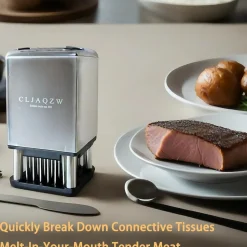 DOWNYPAWS - Attendrisseur de viande double face 2 en 1 en acier inoxydable avec 36 lames à aiguilles pour steak poisson noix, crustacés et plus