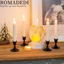 DOWNYPAWS - Bougeoir noir (2,2 cm) avec une base ronde stable en métal