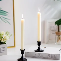 DOWNYPAWS - Bougeoir noir (2,2 cm) avec une base ronde stable en métal