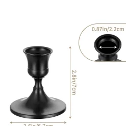 DOWNYPAWS - Bougeoir noir (2,2 cm) avec une base ronde stable en métal