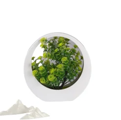 DOWNYPAWS - Plantes vertes artificielles fleurs en plastique créatives avec décoration de bureau lumineuse