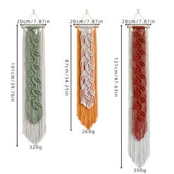 DOWNYPAWS - Tapis mural en coton bohème feuilles franges