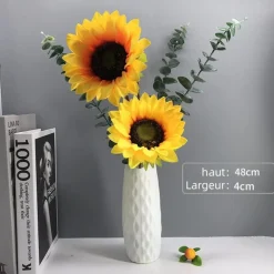 DOWNYPAWS - Tournesol artificiel double tête + vase