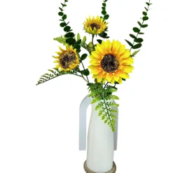 DOWNYPAWS - Tournesol artificiel 3 têtes + vase