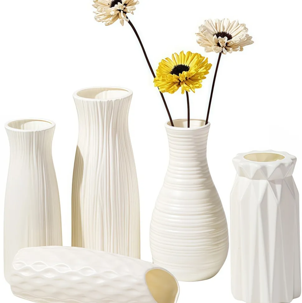 DOWNYPAWS - Vase en plastique pour arrangement de fleurs en style nordique - décoration de maison et de table vase en plastique anti-chute