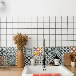 DRAEGER - Stickers carrelage 15 x 15 cm - carreaux étoilés