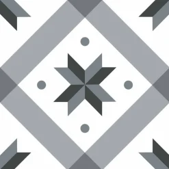 DRAEGER - Stickers carrelage 15 x 15 cm - étoile grise