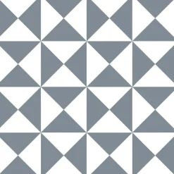 DRAEGER - Stickers carrelage 15 x 15 cm - triangles gris et blanc