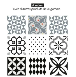 DRAEGER - Stickers carrelage 15 x 15 cm - triangles gris et blanc