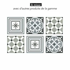 DRAEGER - Stickers carrelage 15 x 15 cm - fleur de lys graphique