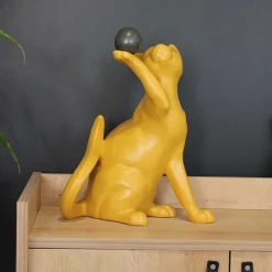 DRIMMER - Statuette en céramique chat avec balle shadow