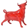 DRIMMER - Statuette taureau rouge en céramique feria