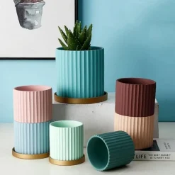 DTOPBUYAGE - Pot de fleur en céramique avec drainage