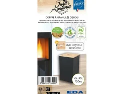 EDA - Coffre stone à granulés pour 20 kg de pellets jura montania - 29,5 x 29,5 x 50,6