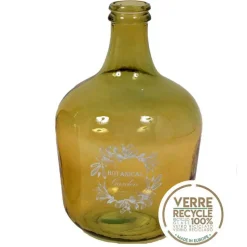 EDELWEISS - Vase dame-jeanne jaune 12l 42x27cm