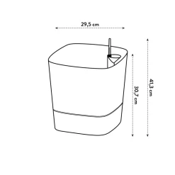 ELHO - Pot Greensense Aqua Care ciment carré, à reservoir d'eau - L.30cm