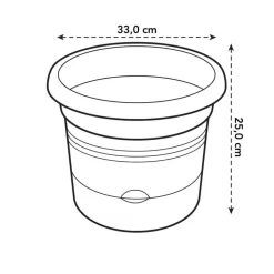 ELHO - Pot pour tomates Green Basics en plastique injecté noir - D.33 cm