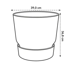 ELHO - Pot rond Greenville en polypropylène noir - D.40 cm