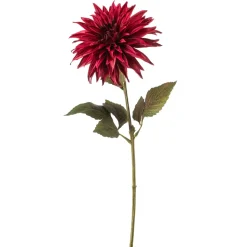 EMERALD - Fleur artificielle : tige de dahlia, coloris rouge - H.70cm