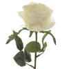 EMERALD - Tige Rose Simone artificielle, blanche H. 45 cm